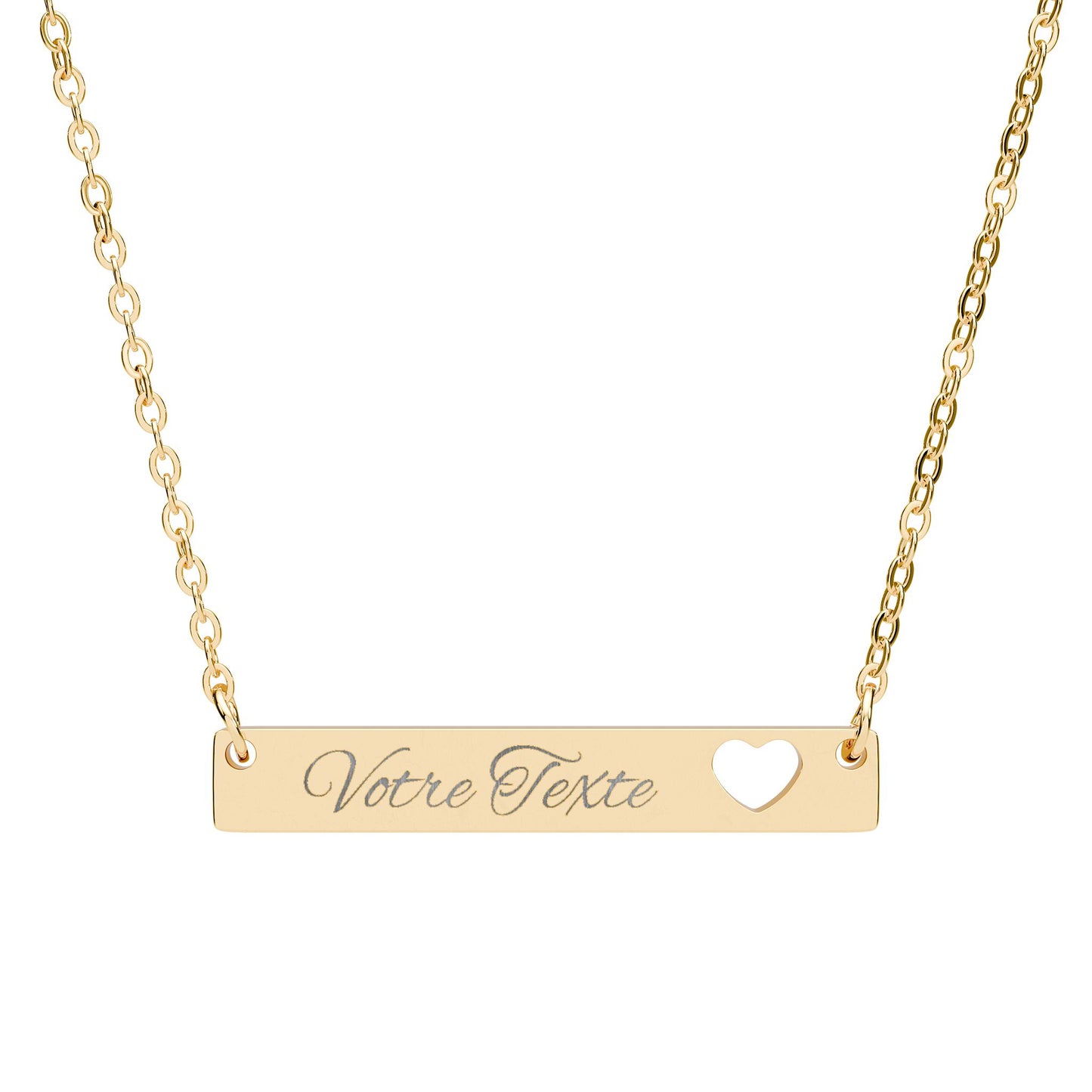 Collier Barre Cœur Personnalisable
