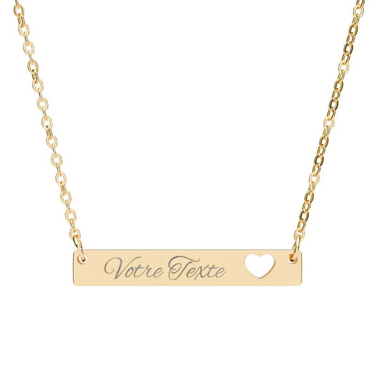 Collier Barre Cœur Personnalisable